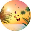 Jedlý papír motýlci - moře, pláž, palmy