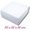 Krabice na dorty a zákusky - bílá 32 x 32 x 10 cm