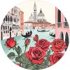 Jedlý papír romatické Benátky - růže - Valentýn