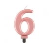0017360 svicka narozeninova cislice 6 metalicka rosegold 8 cm 600