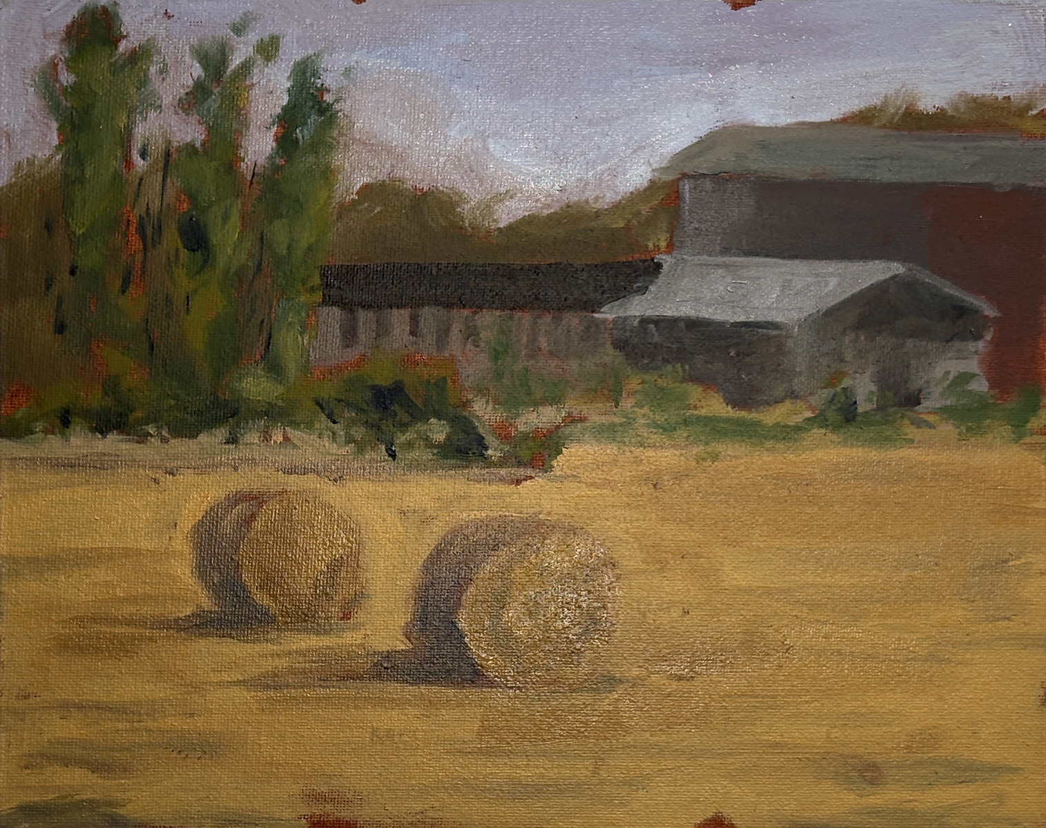 Pole s balíky slámy