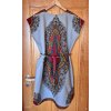 Africké šaty světle šedé se vzorem Dashiki