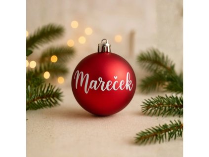 vanocni kulicka se jmenem, matna cervena