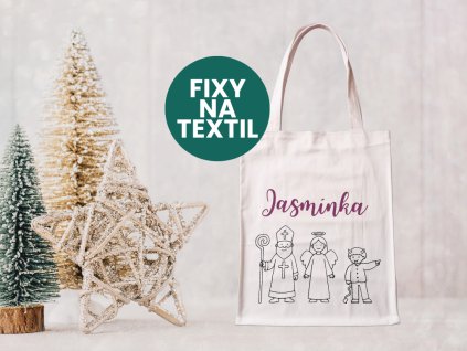 mikulasska taska pytlik se jmenem s fixy