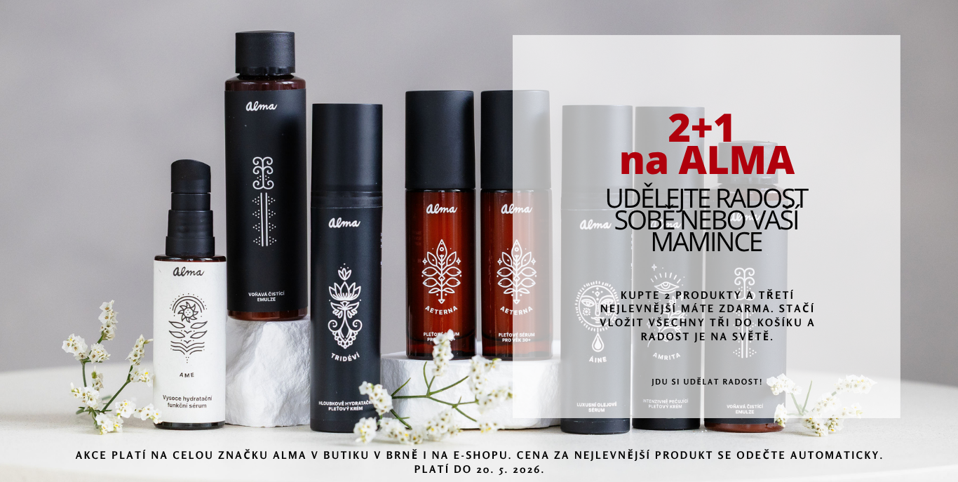 Akce 2+1 na celou značku ALMA. Nejlevnější kus je zdarma