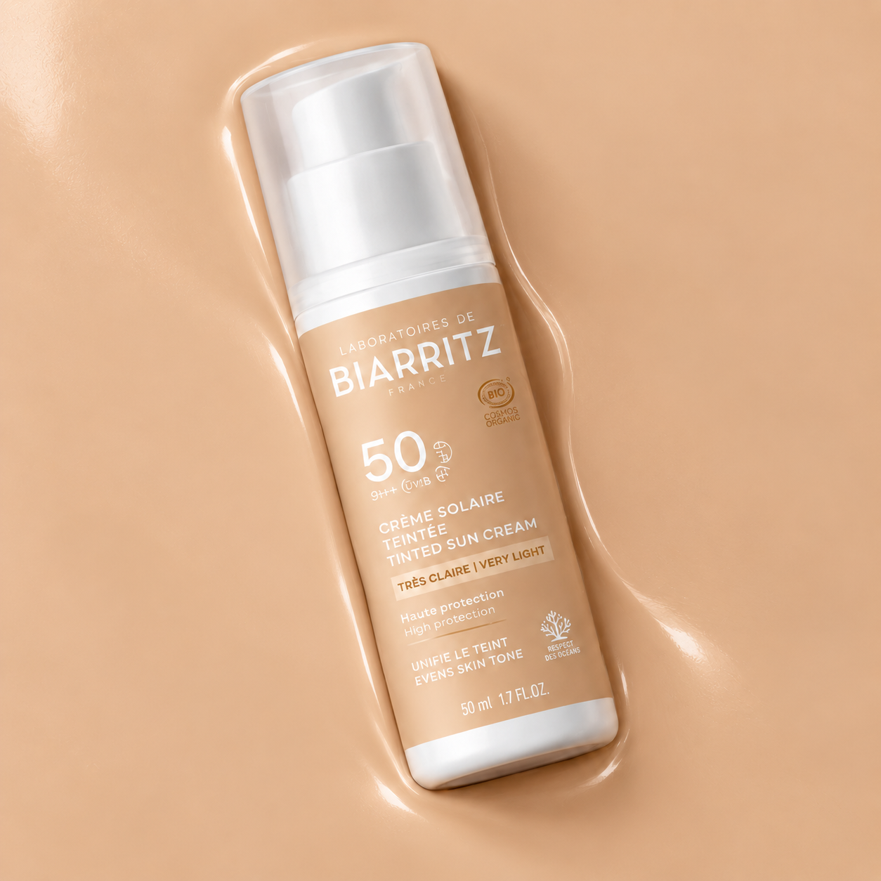 Tónovaný opalovací krém SPF50 na pleti