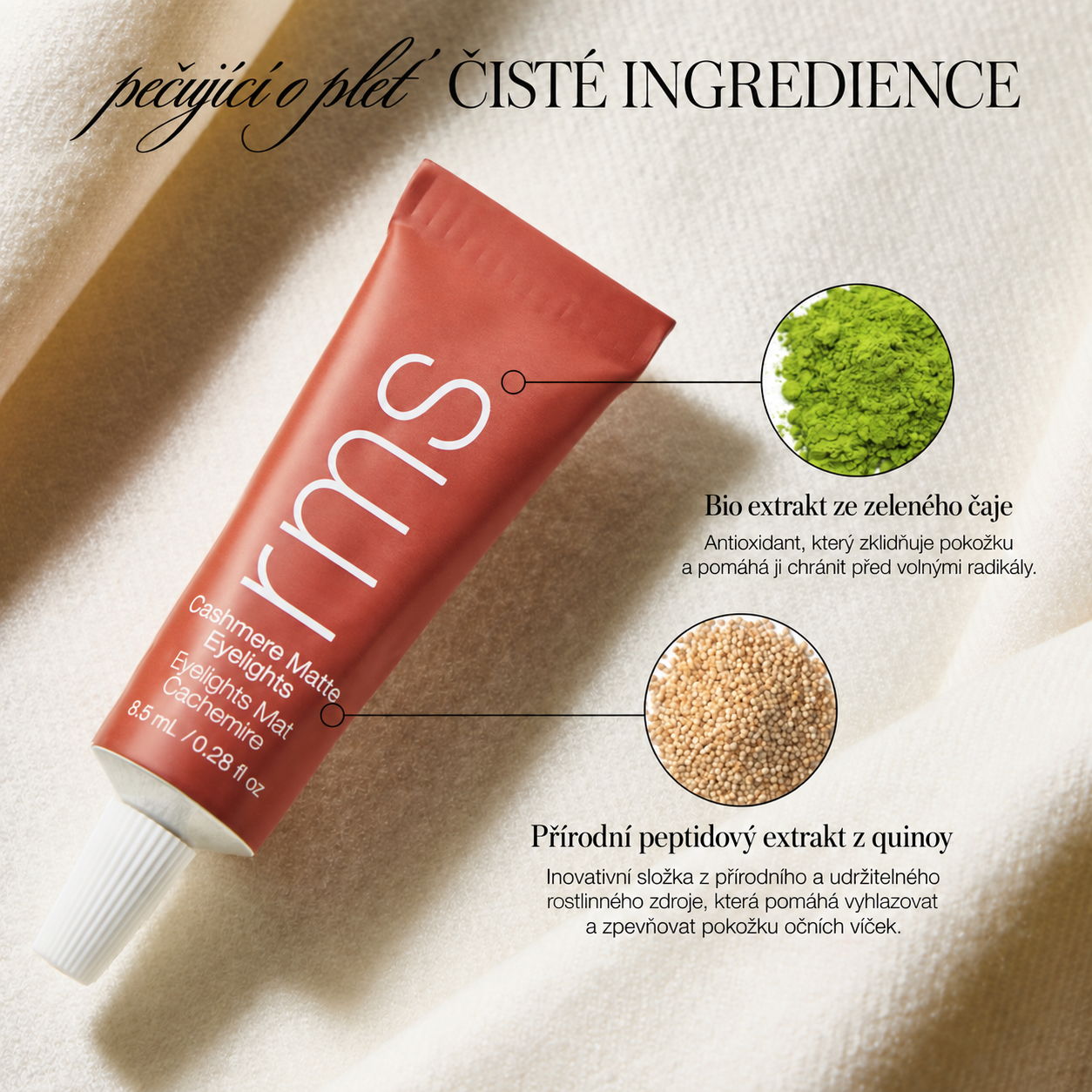 Pečující složení stínů RMS Beauty Cashmere Matte Eyelights