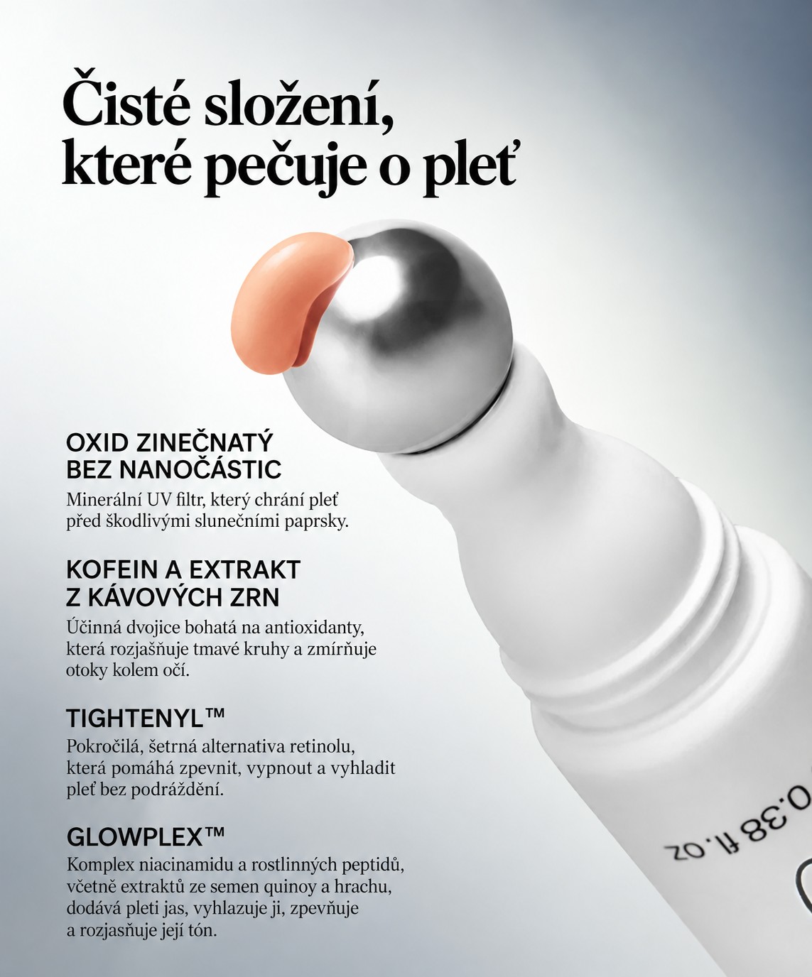 Pečující složky rozjasňovače RMS Beauty ReFresh Eye Brightener