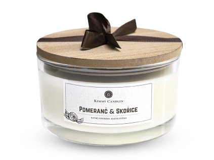 Kimmy Candles Sójová svíčka se třemi knoty Pomeranč & Skořice 400g