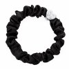 Silver Heart Silk Scrunchie Black