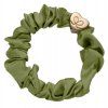 ByEloise Gumička - Gold Heart Silk Scrunchie Olive Green