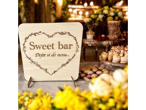 dřevěná cedule svatební sweet bar