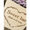 svatební cedule dřevěná sweet bar