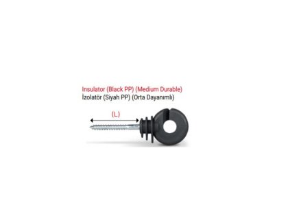 Izolátor čierny s skrutkou stredne odolný Black PP 32mm