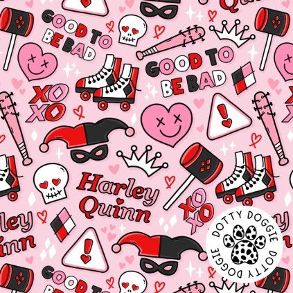 DottyDoggie.cz - polostahovací obojek HARLEY QUINN