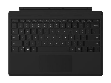 Microsoft Surface Pro Type Cover with Fingerprint ID - Klávesnice - s trackpad, akcelerometr - podsvietená - QWERTY - anglická - černá - komerčný - pro Surface Pro (Mid 2017), Pro 3, Pro 4