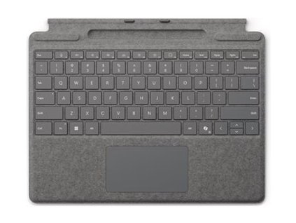Microsoft Surface Pro Keyboard - Klávesnice - s trackpad, akcelerometr, zásobník pro nabíjení a skladování Surface Slim Pen 2 - QWERTY - medzinárodná angličtina - platina - pro Surface Pro 10, Pro 11, Pro 8, Pro 9, Pro Copilot+ PC, Pro for Business