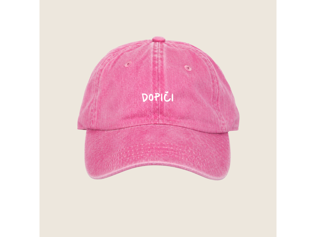 šiltovka vintage pink dopici