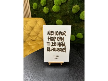 Drevená tabuľka A4 - Nehovor hop, kým ti zo mňa nepreskočí