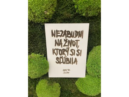 Drevená tabuľka A4 - Nezabudni na život, ktorý si si sľúbila