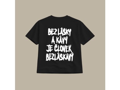 Crop top (čierna) - Bez lásky a kávy je človek bezláskavý