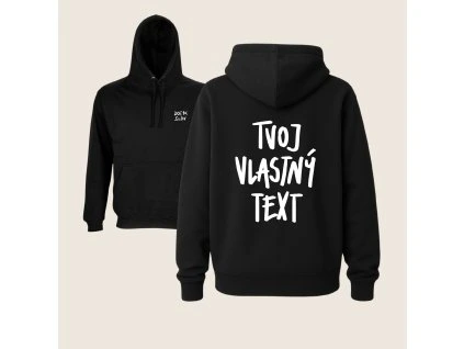 čierna mikina tvoj vlastný text