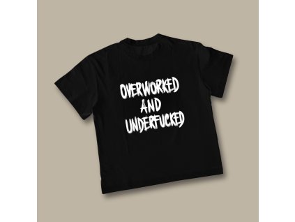 UNISEX tričko (čierna) - Overworked and underfucked