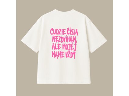 UNISEX tričko (off white) - Cudzie čísla nezdvíham, ale mojej mame vždy
