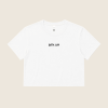Dámsky crop top (biela) - Overworked & Underfucked
