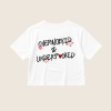 Dámsky crop top (biela) - Overworked & Underfucked