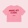 Dámsky crop top (ružová) - MAYBE HE'S A DEBIL