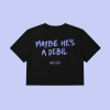 Dámsky crop top (čierna) - MAYBE HE'S A DEBIL