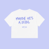 Dámsky crop top (biela) - MAYBE HE'S A DEBIL
