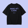 Oversized UNISEX tričko (čierna) - MAYBE HE'S A DEBIL