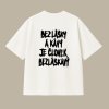 Oversized UNISEX tričko (off white) - Bez lásky a kávy je človek bezláskavý
