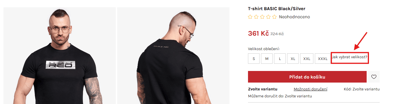 Jak vybrat velikost – desktop