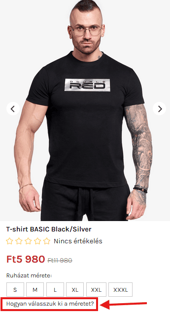 Méret kiválasztása – mobile