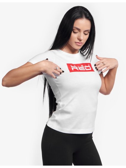 White T-shirt BASIC DOUBLE RED red