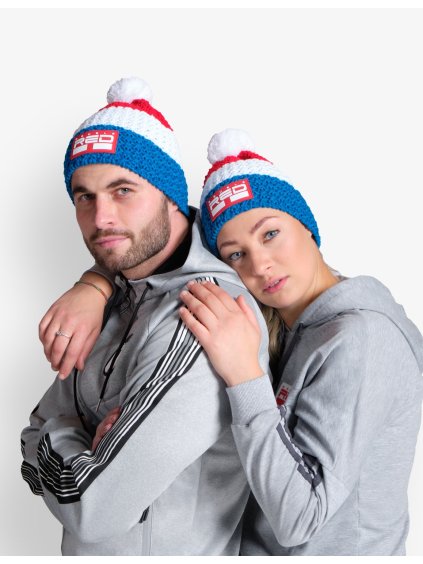 DOUBLE RED COURCHEVEL Pompom Cap Blue/White/Red