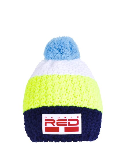 DOUBLE RED COURCHEVEL Pompom Cap Dark Blue/Yellow/White