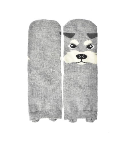 KID Fun Socks Grey Angry Dog