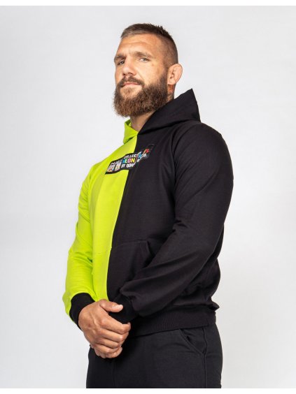 Hoodie DOUBLE FACE NEON Streets Collection Green/Black
