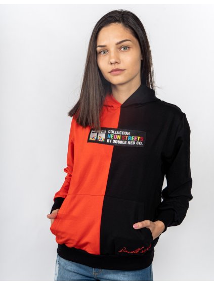 Hoodie DOUBLE FACE NEON Streets Collection Black/Orange