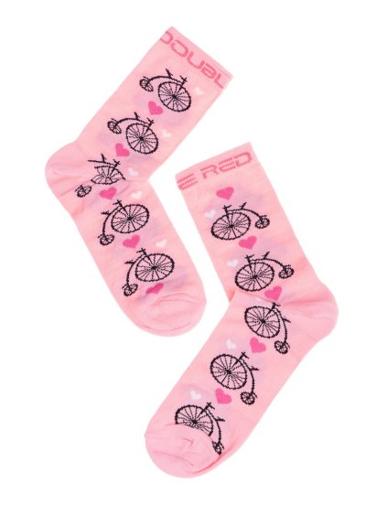 DOUBLE FUN Socks Retro Cycle Pink