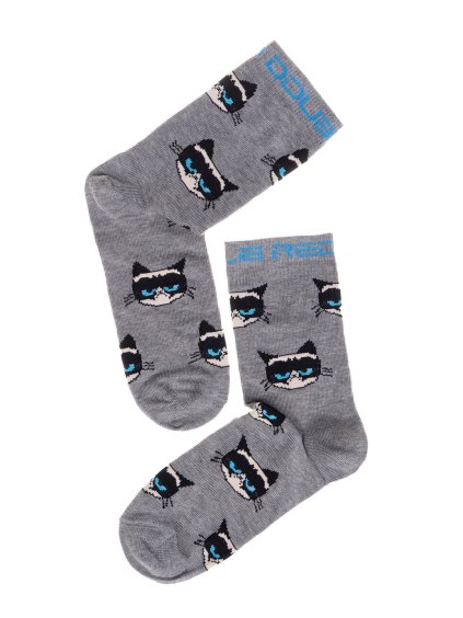 DOUBLE FUN Socks Angry Cat