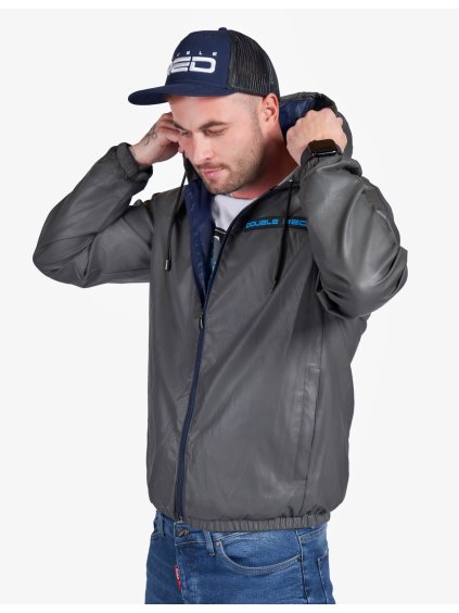 SHADE Leather Jacket 3D Logo Grey