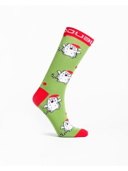 DOUBLE FUN Socks Santacat