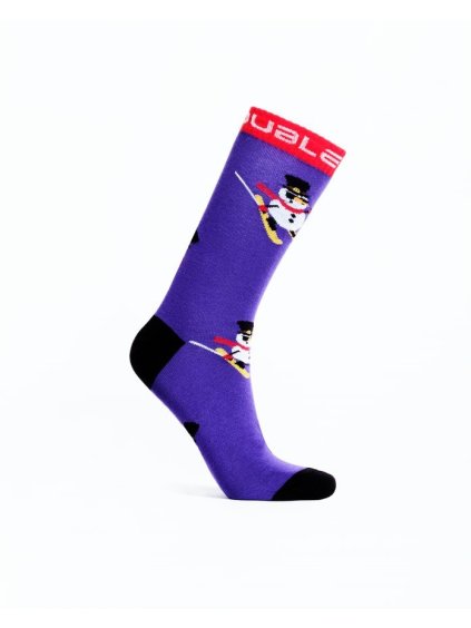 DOUBLE FUN Socks Snow Man Like A Boss Purple