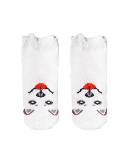 KID FUN Socks 3D Ears White Doggy