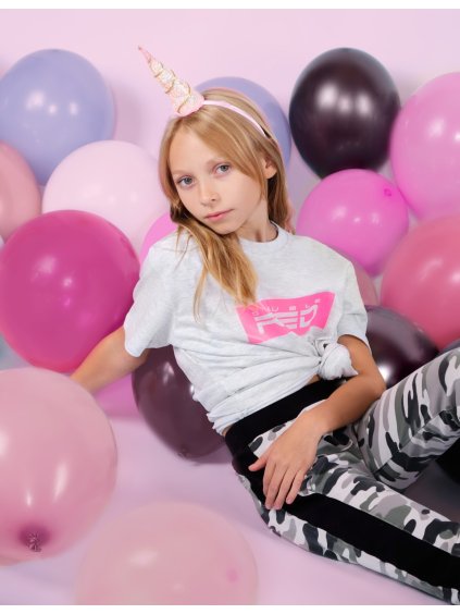 T-Shirt BASIC™ KID Mesh Grey/Pink